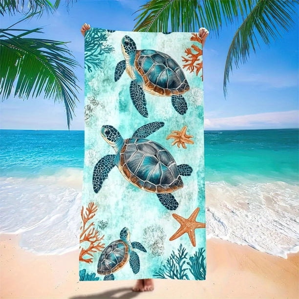 Toalla de playa de microfibra aterciopelada de doble cara | Secado rápido, absorbente y compacta para viajes, piscina, yoga y picnics.