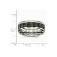 thumbnail image 6 of White Stainless Steel Ring Band Wedding Black Carbon Fiber, 6 of 6