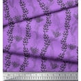 thumbnail image 3 of Soimoi Purple Cotton Duck Fabric Stencil Leaves Printed Fabric 1 Yard 42 Inch Wide, 3 of 3