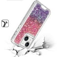 thumbnail image 3 of For Apple iPhone 16 Pro (6.3") Epoxy Bling Glitter Sparkly 3in1 Shockproof Transparent Hybrid Shockproof Full Body PC Bumper Cover ,Xpm Phone Case [ Hot Pink + Purple ], 3 of 6