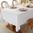 thumbnail image 4 of 100% Pure Linen Tablecloth, 55x55 Inch Square Table Cover - White, 4 of 7