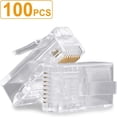 thumbnail image 1 of 100 Pcs Connecteurs RJ45, Connecteur Cat6 Connecteurs Cat5e Connecteurs Cat5 Extrémités RJ45 Connecteurs à Sertir pour Câble Ethernet, Terminaison Facile et Rapide, 1 of 7