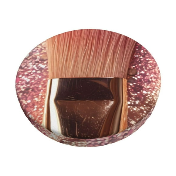 Disketp Makeup Brush on Pink Glitter Funda Redonda para Taburete, Funda de Cojín para Silla de Bar Suave y Elástica-14 inch