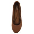 thumbnail image 3 of Forever Shoes Women Ballet Flats Round Toe Gel Memory Foam Insole Comfortable Satin Material FLEXIBLE-62 Tan Cognac Brown 9, 3 of 3