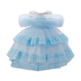 thumbnail image 3 of Rggeeun Toddler Dress With Layered Ruffles And Detachable Train For Girls Soft Casual O-Neck Sundress, 3 of 9