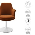 thumbnail image 3 of Lippa Swivel Dining Armchair in White Rust, 3 of 10