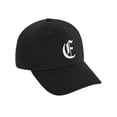 thumbnail image 3 of Daxton Low Profile Adjustable Baseball Dad Hat Cap Old English Font Alphabet A to Z, Black Hat White E, 3 of 4