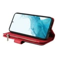 thumbnail image 5 of Zipper Wallet Case for Samsung Galaxy S22 Plus Large Capacity Card Slots Holder Magnetic Cover, Luxury PU Leather Anti-Shock Flip Folio Case with Kickstand Wrist Strap Handbag Protective Case,Red, 5 of 7