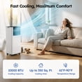 thumbnail image 4 of SIMZLIFE 10000 BTU Portable Air Conditioner with WIFI and Remote Control,Small AC Unit with Dehumidifier and Fan for Rooms up to 550 Sq. Ft., White, 4 of 10