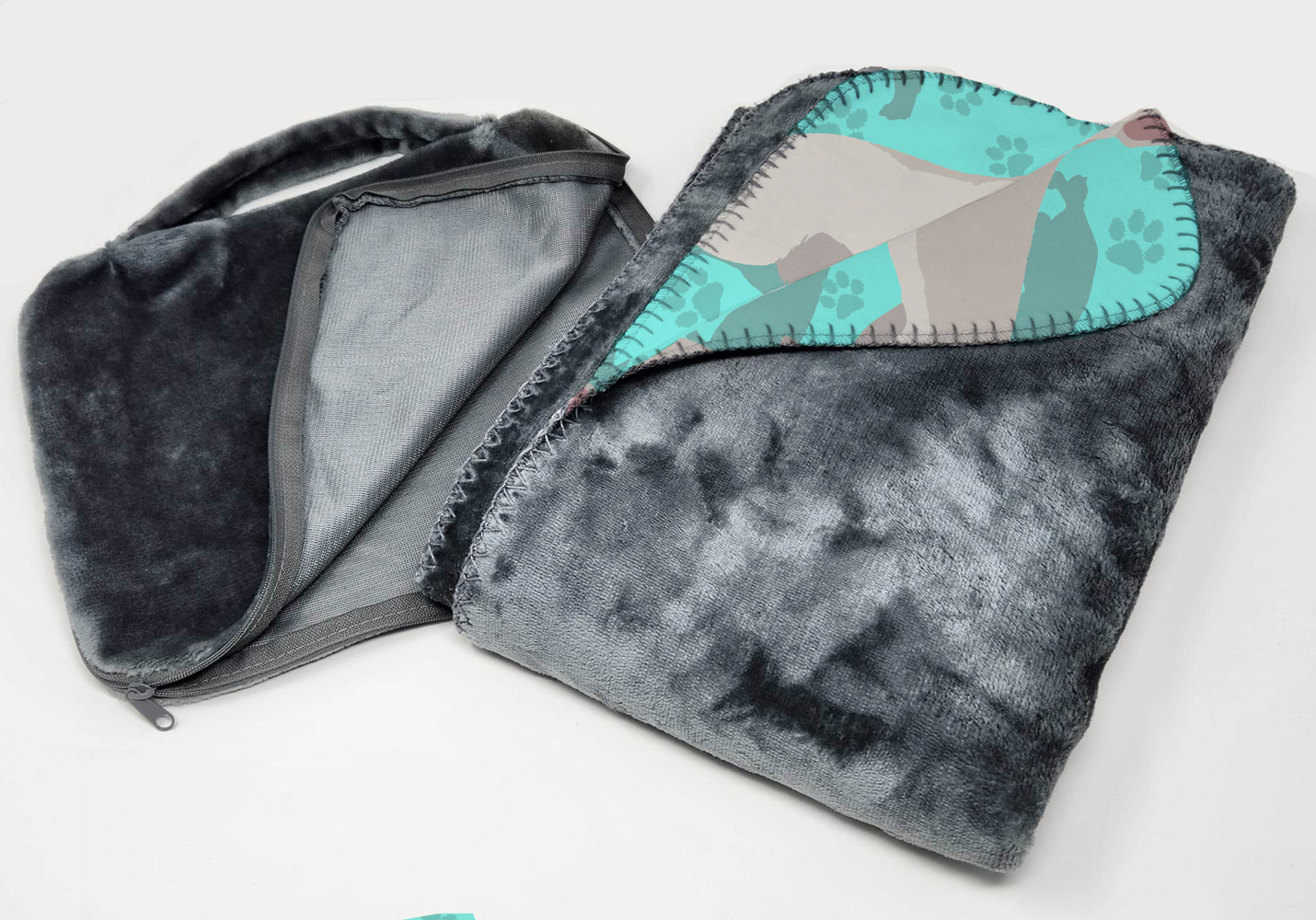 White German Shepherd Soft Travel Blanket with Bag 36 in x 58 in