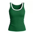 thumbnail image 5 of U Neck Ribbed Tank Top for Women Stretch Racerback Knit Vest Tops Summer Going Out Sleeveless Shirts Y2K Tanks Green 2XL, 5 of 7