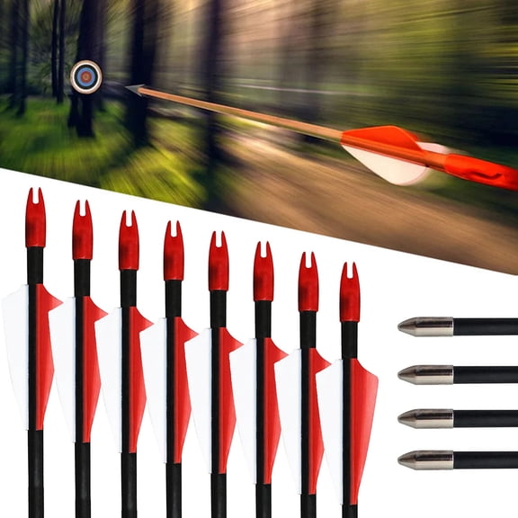 Piaoyu Archery 29" Fiberglass Archery Target Practice Arrows, for Teen, Woman or Beginner, for Practice Bow(Pack of 8)