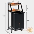 thumbnail image 6 of MX-Laundry Hamper, Laundry Sorter, Rolling Laundry Basket with Wheels, 2 Shelves, 18 Gal(68L), Pull-Out and Removable Oxford Fabric Bags, for Laundry Room, Black and Rustic Brown, 6 of 9