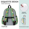 thumbnail image 5 of Football and Hockeyball Green Pattern Cute School Backpack with Padded Back and Adjustable Shoulder Straps 13.4"x11"x4.7", 5 of 5