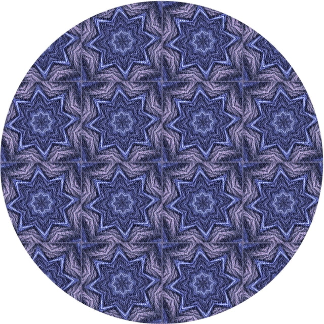 Ahgly Company Tapis d'Intérieur Lavables en Machine, Ronds, Transitionnels, Bleu Ardoise, Ronds de 7'