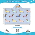 thumbnail image 2 of Colorful Funny Dachshund Hooded Bath Towel，50"x30" for Ages 3 To 12 Kids, Quick Dry Lightweight Soft Microfiber Hood Beach Towel Cover Up for Kids, 2 of 7