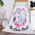 thumbnail image 2 of Horse Blanket for Girls - Horse Gifts for Girls/Women/Horse Lovers - Just A Girl Who Loves Horses - Soft Cozy Flannel Throw Blanket for Sofa Bed 60X80 Inch, 2 of 6