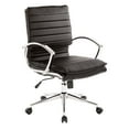 thumbnail image 4 of Office Star Products Mid Back Manager's Faux Leather Chair in Black with Chrome Base, 4 of 5