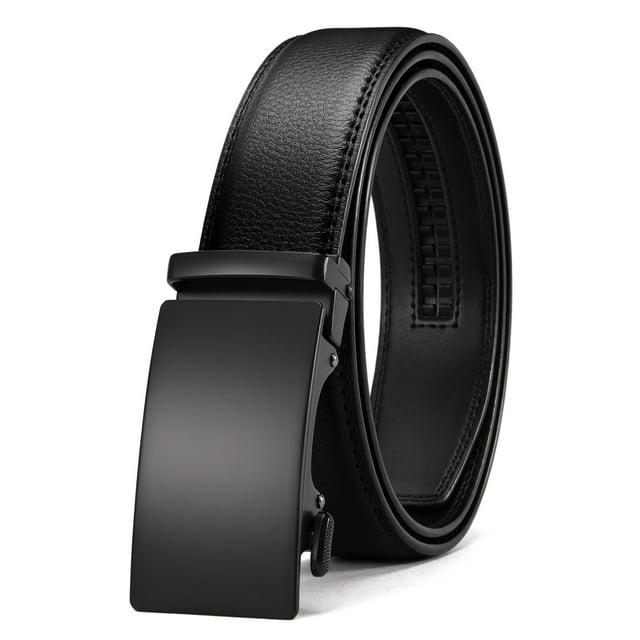 Cinturón Chaoren de piel con trinquete para hombre de 3,5 cm de ancho, color negro