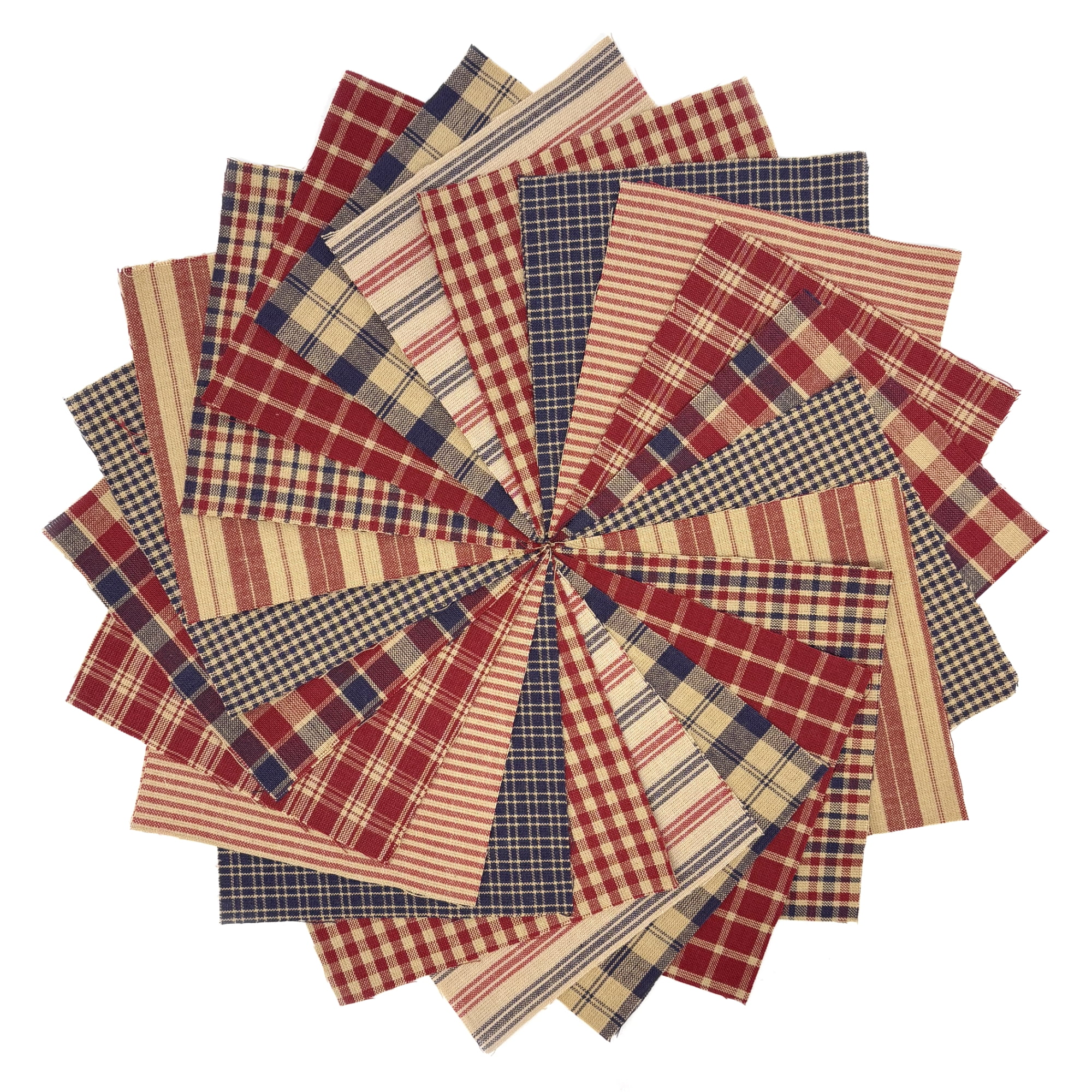 JCS American Heritage Red & Blue Ragged Homespun Cotton Quilt Kit (200+ Six inch Squares)
