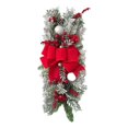 thumbnail image 1 of Adorno navideño en forma de lágrima para puerta delantera, guirnalda artificial decorativa para Navidad Flocado rojo, 1 of 9