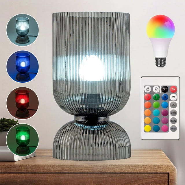 Lámpara de Mesa de Vidrio RGB Gmrhndy con 16 Colores y Control Remoto