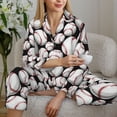 thumbnail image 6 of Sikiie Cute Baseball Women's Long-Sleeve Shirt and Full-Length Bottom Pajama Set (s-xxl)-Large, 6 of 7