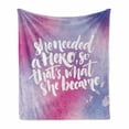 thumbnail image 1 of Feminist Soft Flannel Fleece Blanket, Inspirational Female Hero Themed Hand-Drawn Style Lettering on Watercolor Effect, Cozy Plush for Indoor and Outdoor Use, 50" x 60", Multicolor, by Ambesonne, 1 of 6