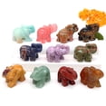 thumbnail image 5 of Estatua de elefante de la suerte de 1,5 pulgadas, Aventurina verde, amatista, piedra de cristal de cuarzo, estatuilla de Feng Shui de la fortuna, animales, decoración artesanal de chakras, 5 of 5