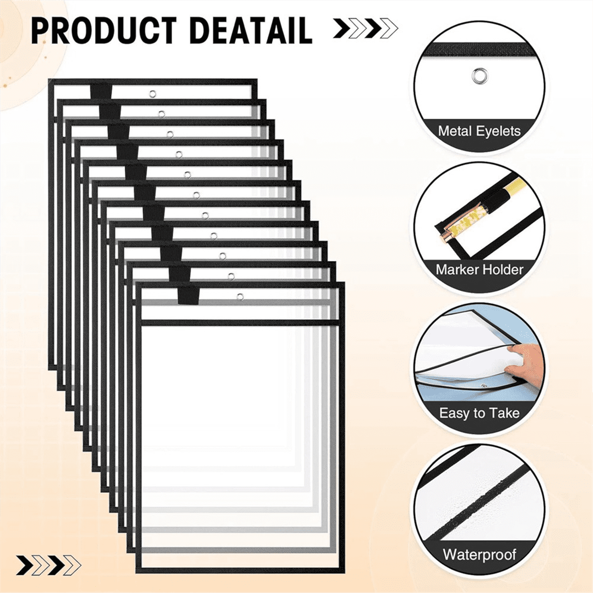25PCS File Folders 24x32cm Work Note Holder Dry Erase Pockets for Teachers Classroom Organization Supplies B