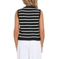 thumbnail image 3 of INSPIRE CHIC Striped Sweater Vest for Women's V Neck Button Up Sleeveless Knit Vests Top L Black, 3 of 6