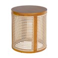 thumbnail image 6 of LiviNest Round End Table: Rattan Woven Side Table with Storage - Rubber Wood Nightstand for Living Room & Bedroom Small Space Decor, 6 of 6