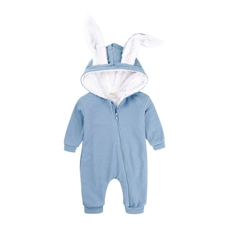 

Baby onesie Baby Onesie In Winter Plus Velvet Thickening Hugging Clothes Romper Newborn Rabbit Ears Romper Fragarn