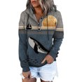 thumbnail image 1 of Sweat à Capuche d'Hiver pour Femmes, Pull de Mode Mi-Long, Blouse Ample Imprimée de Noël, Pull de Noël, Cardigan à Col Rond Chaud, 1 of 4