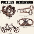 thumbnail image 2 of Rompecabezas de metal Wettarn, 9 unidades, para adultos, rompecabezas cerebrales, 2 of 6