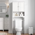 thumbnail image 2 of Gianna Wooden Over-the-Toilet Storage Rack, Bathroom Organizer Shelf for Toilet & Towels, Freestanding Toilet Shelf，White, 2 of 7