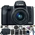 thumbnail image 1 of Canon EOS M50 Mirrorless Camera 24.1MP + 15-45mm Lens Bundle 32GB Kit (International Model), 1 of 7