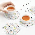 thumbnail image 7 of Pofeuu Easter Rabbit Print Leather Coasters Set of 6, Round Cups Mugs Mat Pad for Home Kitchen Heat Resistant Drink Coasters,Hexagon, 7 of 7