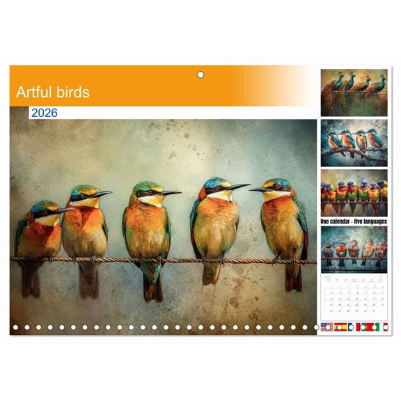 Artful birds (Monthly Wall Calendar 2026 11.7 x 16.5 (open)), CALVENDO 14 Month Calendar