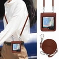 thumbnail image 5 of Dteck for Samsung Galaxy Z Flip 5 5G Case, Adjustable Crossbody Shoulder Strap Lanyard Case for Women Kickstand Flip PU Leather Hard Shell Ultra Thin Slim Durable Protective Phone Cover,Brown, 5 of 5