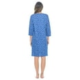 thumbnail image 4 of Casual Nights Women's Henley Nightshirts Set of 2, Floral 3/4 Sleeve Nightgowns & Solid Sleepwear Shirt, 4 of 6