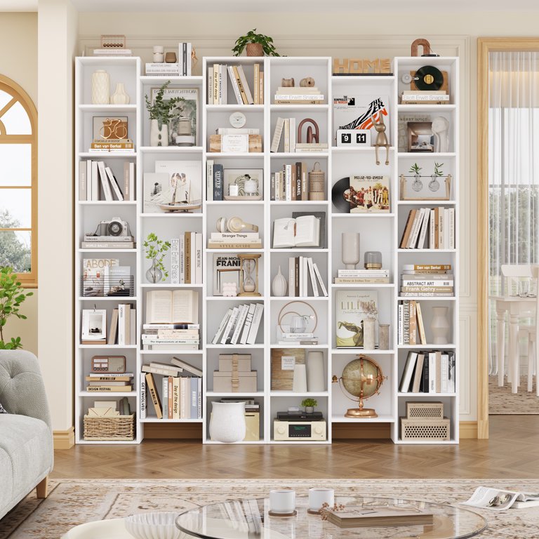 Homfa 71 to 3 inch Tall Wooden Bookshelf with Adjustable Shelves