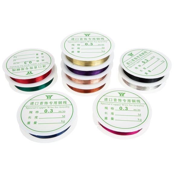 TABLZONE Copper Wire 10 Rolls Assorted Colors, 15m Each, Jewelry Making Supplies, for Projects and Art Creations