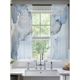 thumbnail image 3 of Sheer Curtains 72 inches Long 2 Panels Set Blue Abstract Marble Fluid Art Water Ripples Sheer Window Curtain Rod Pocket Voile Drapes for Living Room/Bedroom, Each 52" W x 72" L, 3 of 7