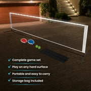 MinnARK Sports Unisex Multipack LED Pickleball Portable Set with Light-Up Net, Paddles, Balls