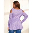 thumbnail image 3 of Camiseta Talla Extra Manga Larga Recortada Cadenas Rosegal  Mangas largas de talla grande, 3 of 5