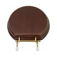 thumbnail image 5 of Renovators Supply Dark Oak Wooden Toilet Seat Round Toilet Seat w/Brass PVD Hinges and Non Slip Bumper, 5 of 7
