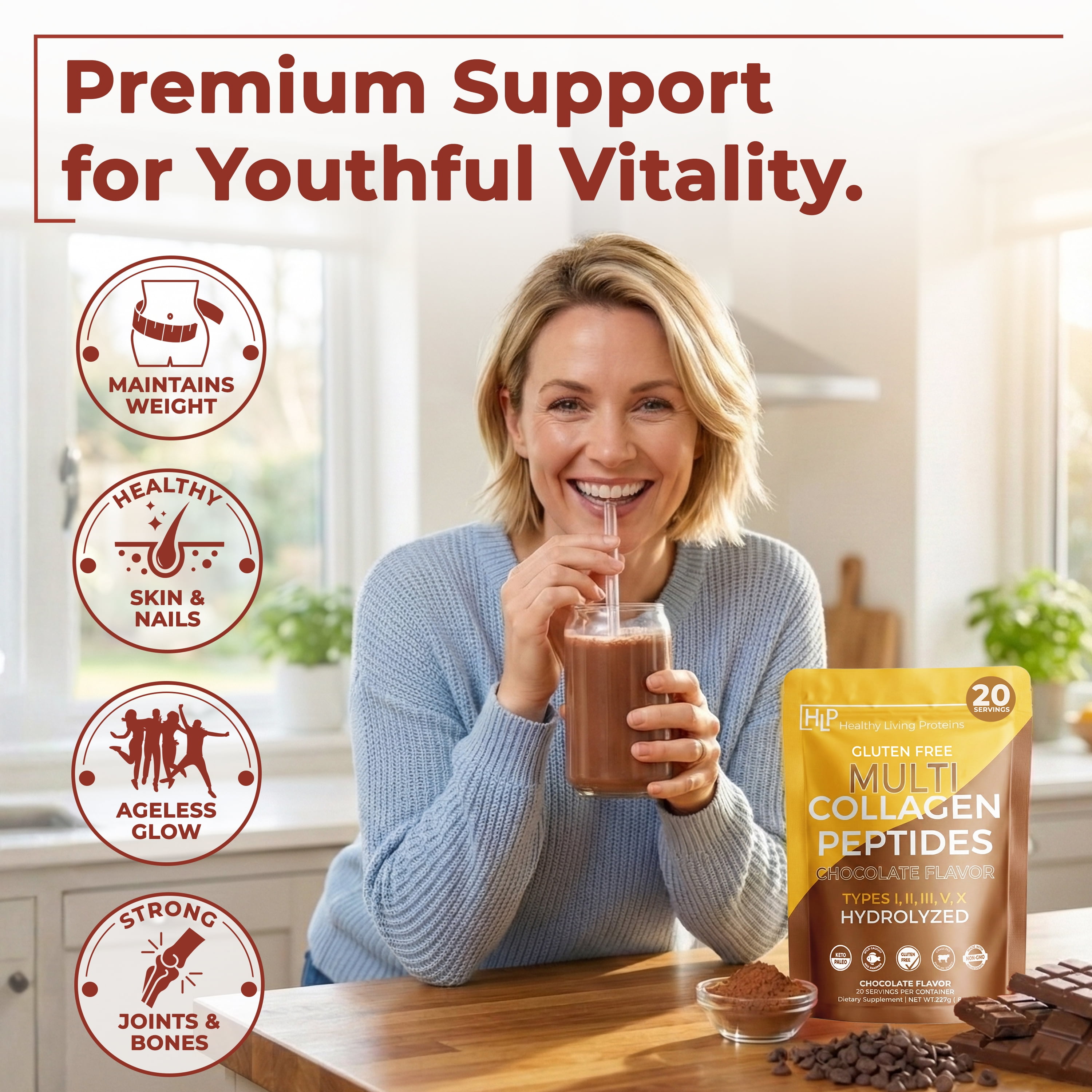 Healthy Living Proteins | Multi Hydrolyzed Collagen Peptides Type
