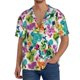 thumbnail image 1 of Balery Watercolor Flowers Camisa Casual de Manga Corta con Botones para Hombre, Texturizada, Estilo Cubano, para Playa, Verano-Large, 1 of 5