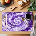 thumbnail image 2 of Purple Ombre Placemats Set of 8, Modern Abstract Tie Dye Painting Art Placemats for Dining Table, Place Mats for Kitchen Tabletop, Waterproof Wipeable Dining Table Mats Set, 2 of 9